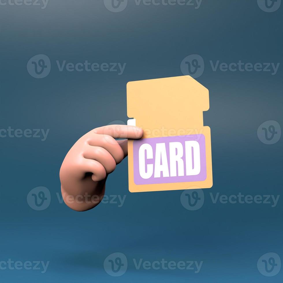 Flash card icon. 3d render illustration. photo