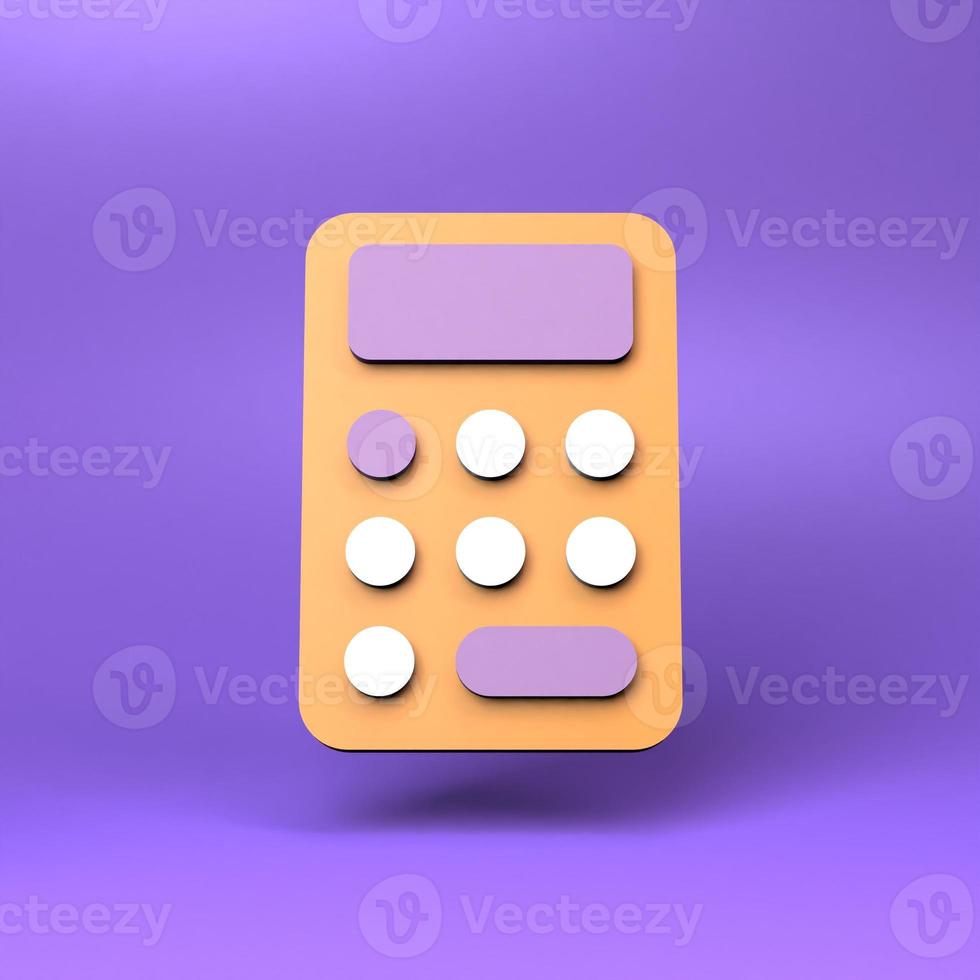 Calculator icon. 3d render illustration. photo