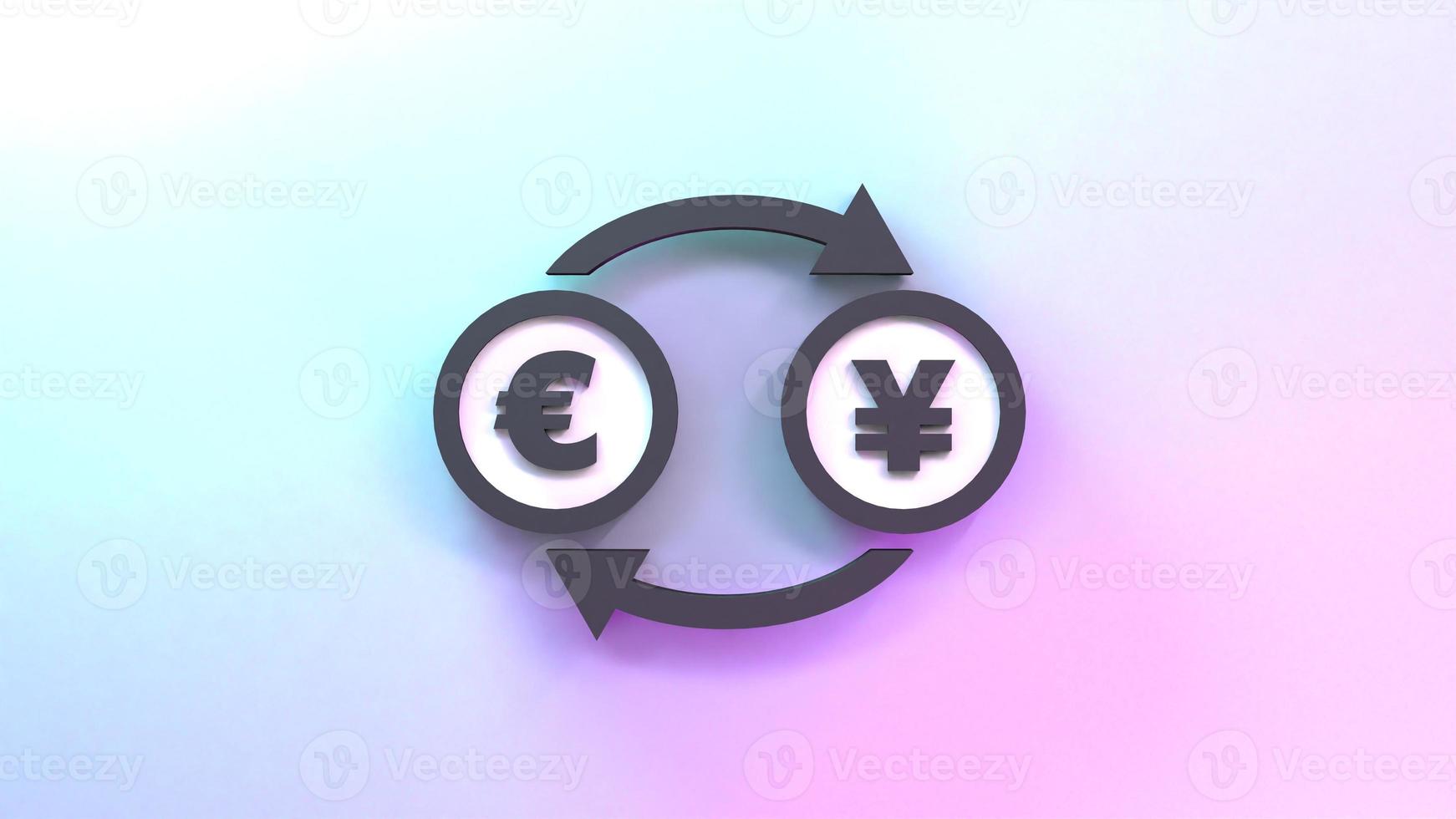 Yen and euro conversion. 3d rendering illustration. photo