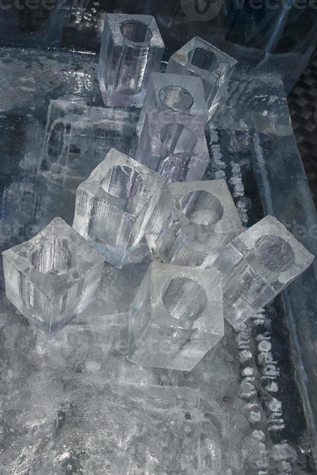 ice blocks glasses photo
