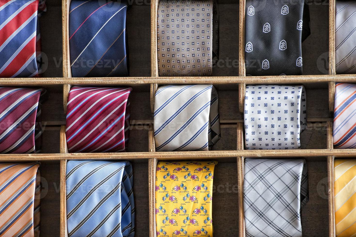 italian made silk tie on display stand photo