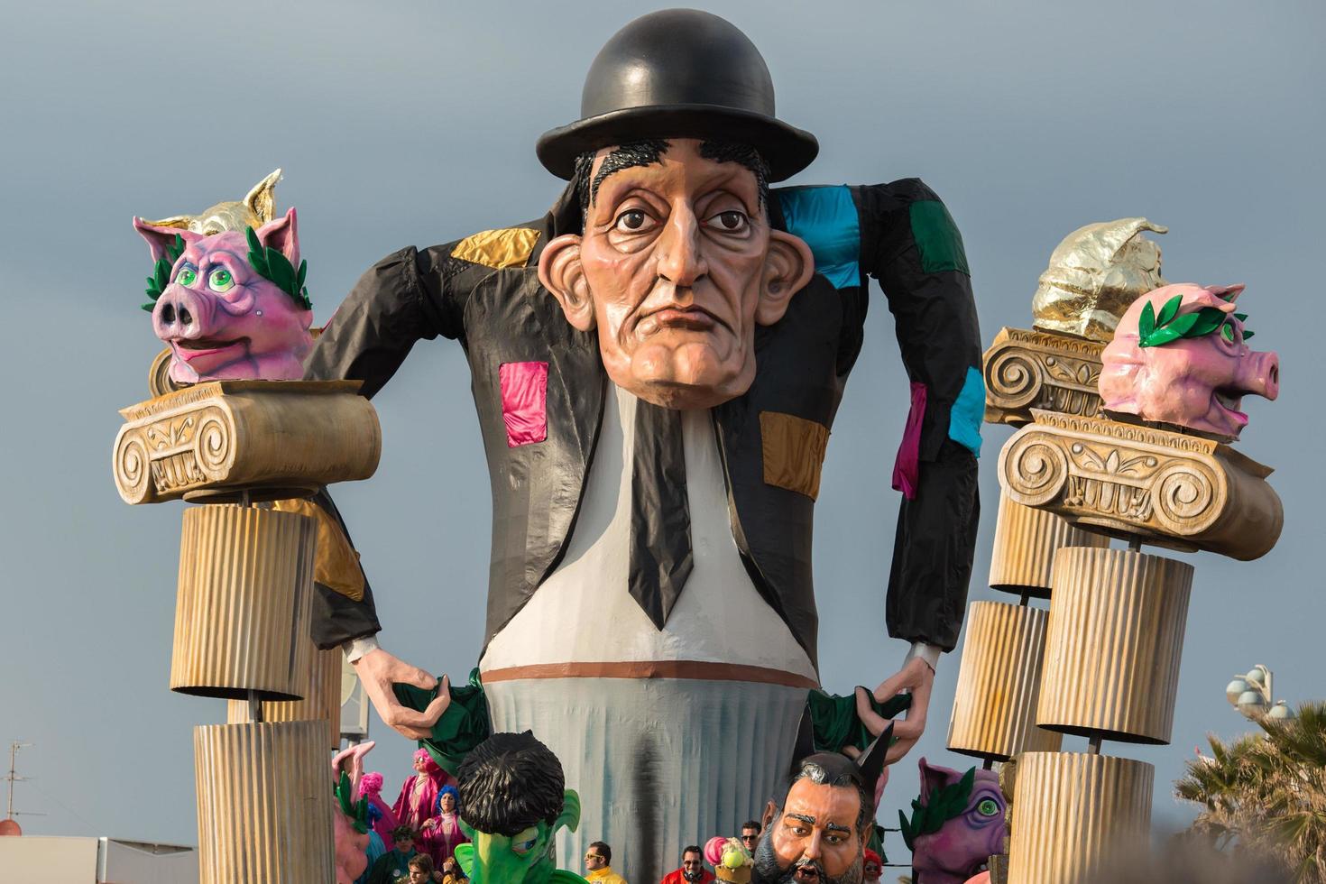 VIAREGGIO, ITALY - FEBRUARY 17, 2013 - Carnival Show parade on town street photo