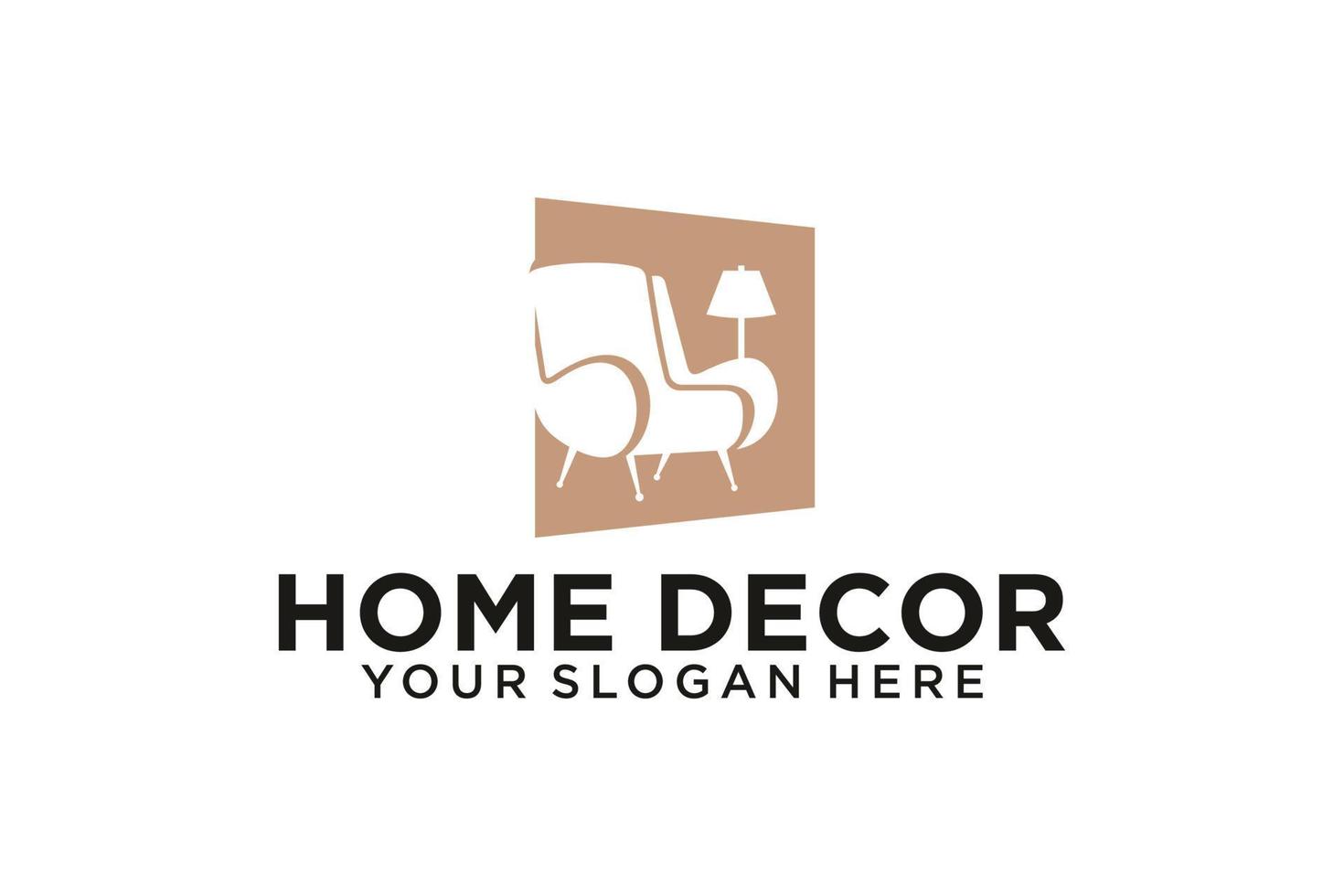 logotipo minimalista de muebles para el hogar para tiendas. estilo de diseño de logotipo, interior, plantilla de diseño de muebles. vector