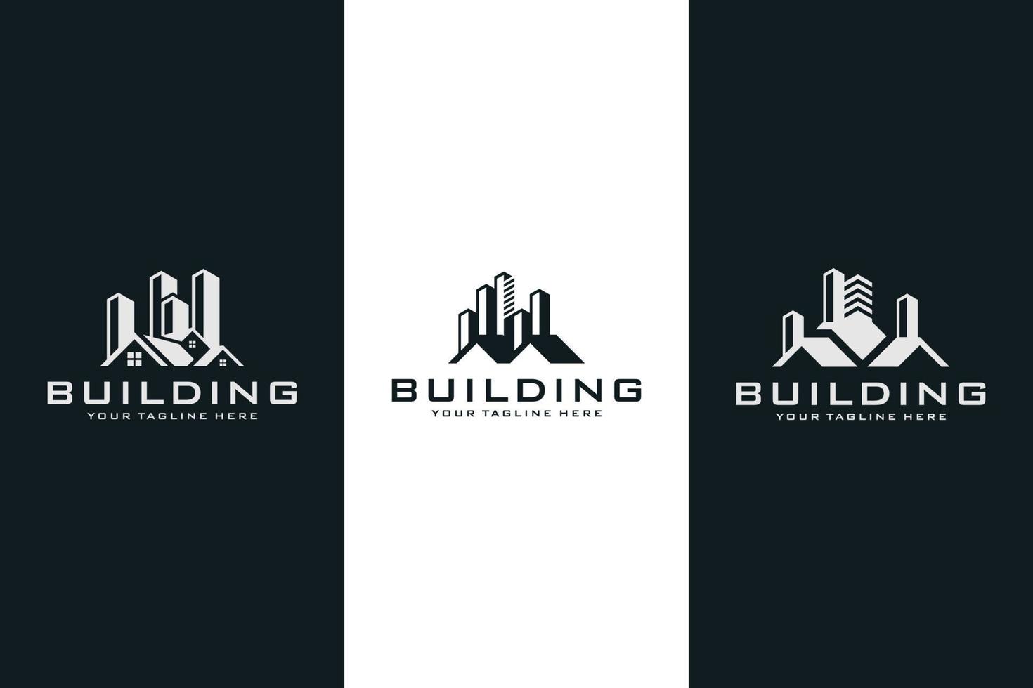 modern simple building logo design collection vector