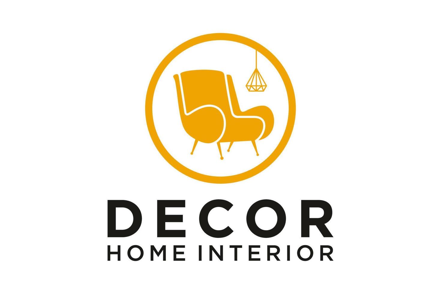 diseño de logotipo de sofá de decoración, para tienda, sofá, silla, mesa, muebles vector