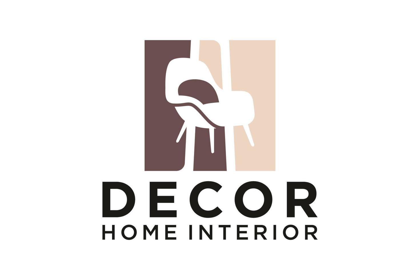 diseño de logotipo de muebles, logotipo de sofá, logotipo de silla de decoración del hogar vector