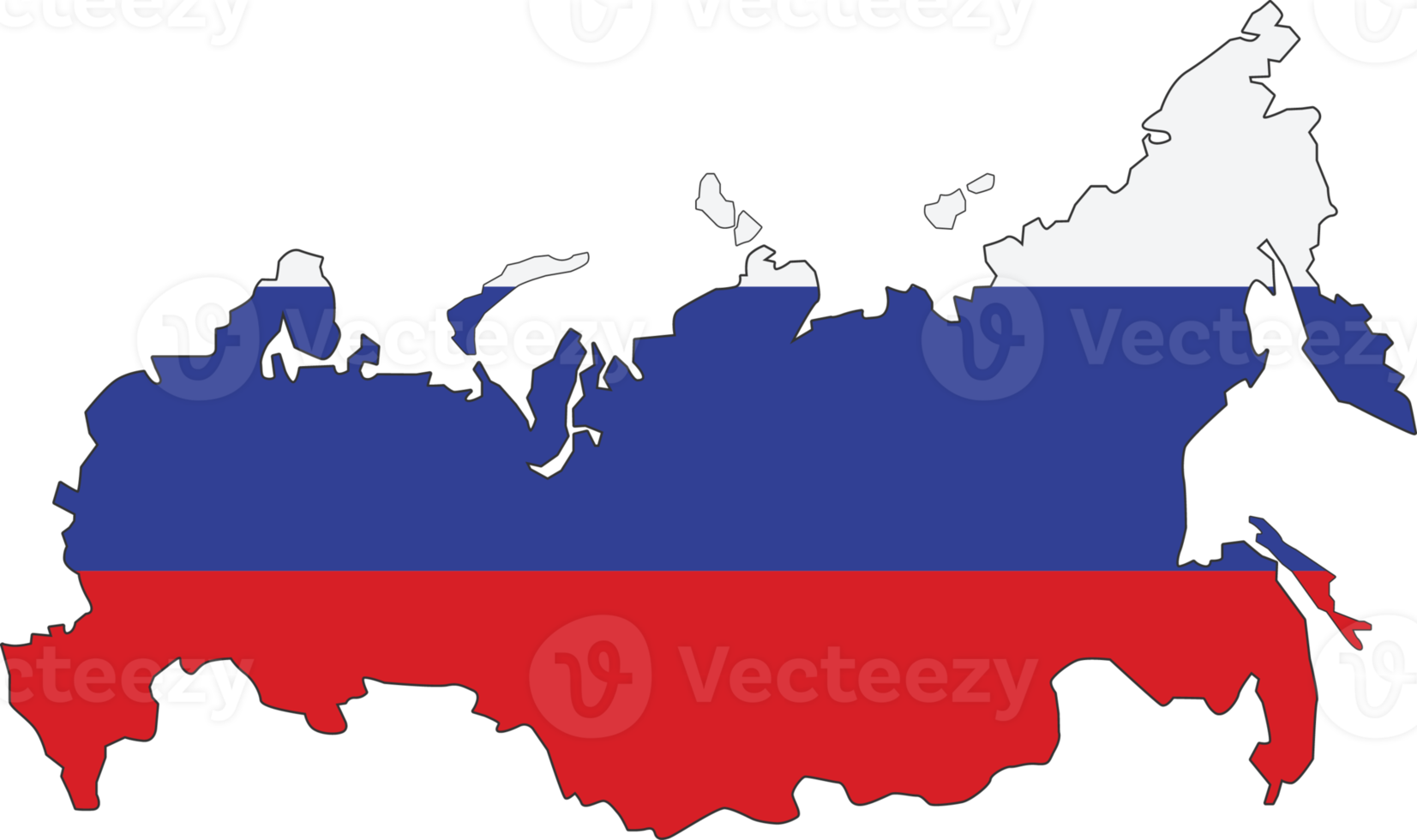 Russia map city color of country flag. 12221819 PNG