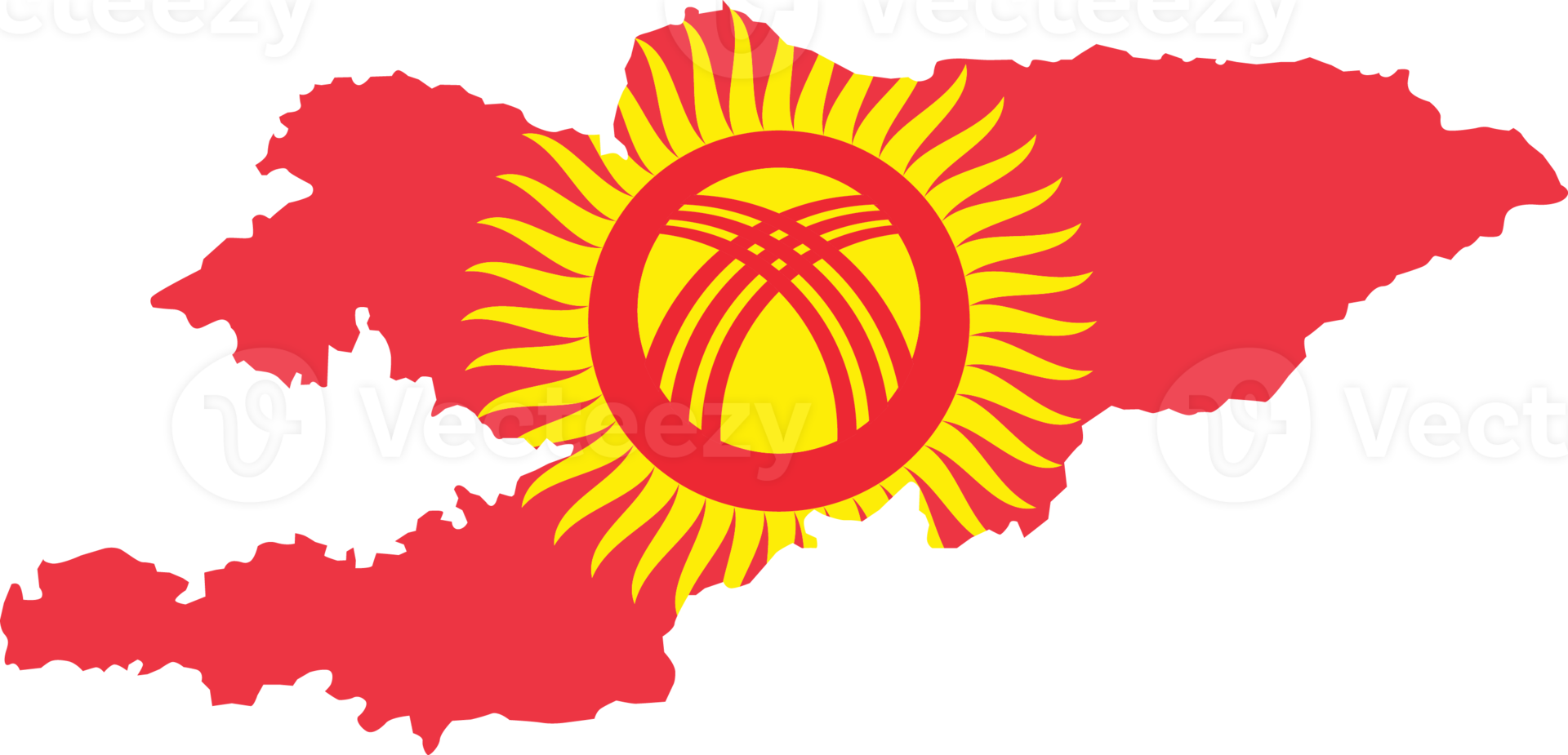 kyrgyzstan Karta stad Färg av Land flagga. png