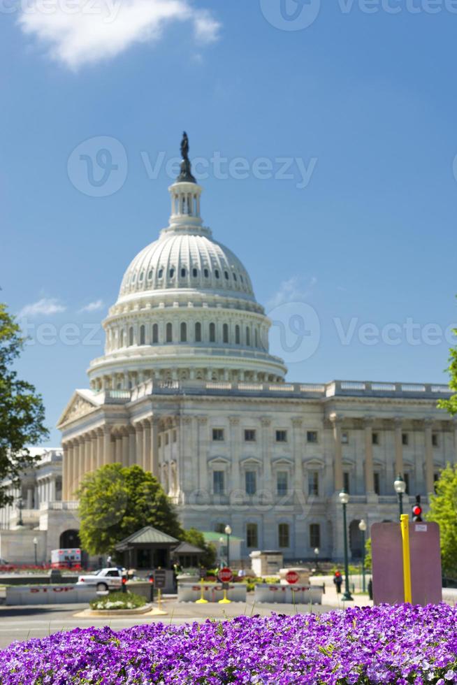 Washington DC Capital on deep blue sky background photo