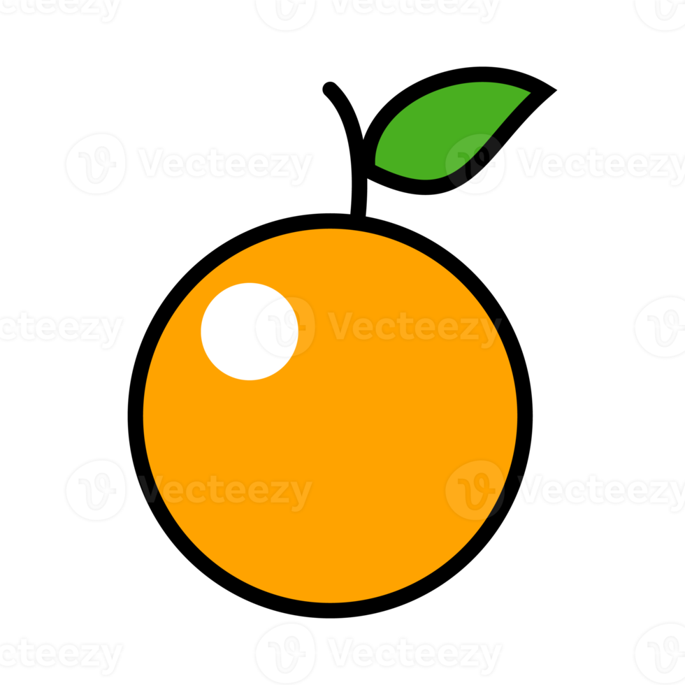 Isolated orange fruit illustration, perfect for illustrations and learning. png