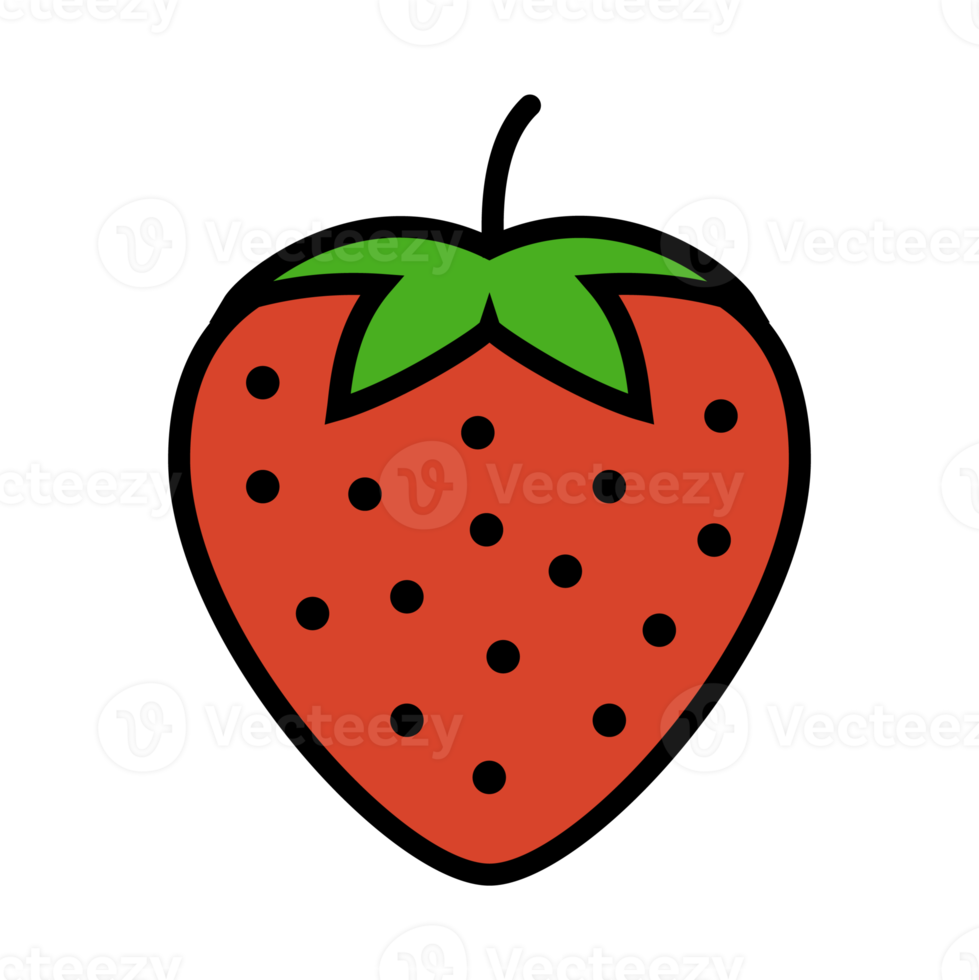 Isolated strawberry fruit illustration, perfect for illustrations and learning. png