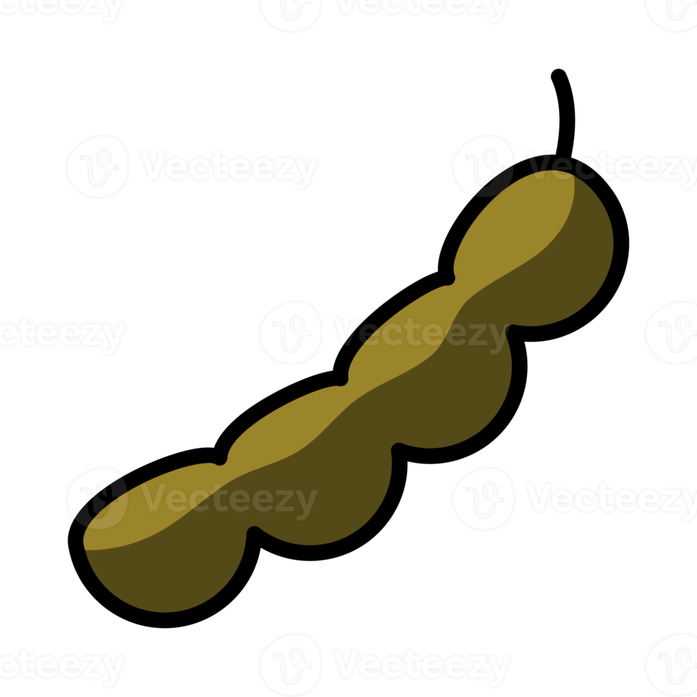 ilustración de fruta de tamarindo aislada, perfecta para ilustraciones y aprendizaje. png
