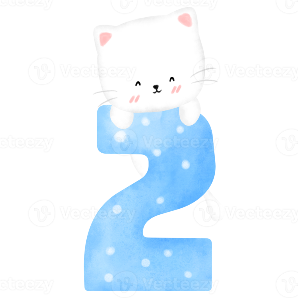 Cat and Birthday number png