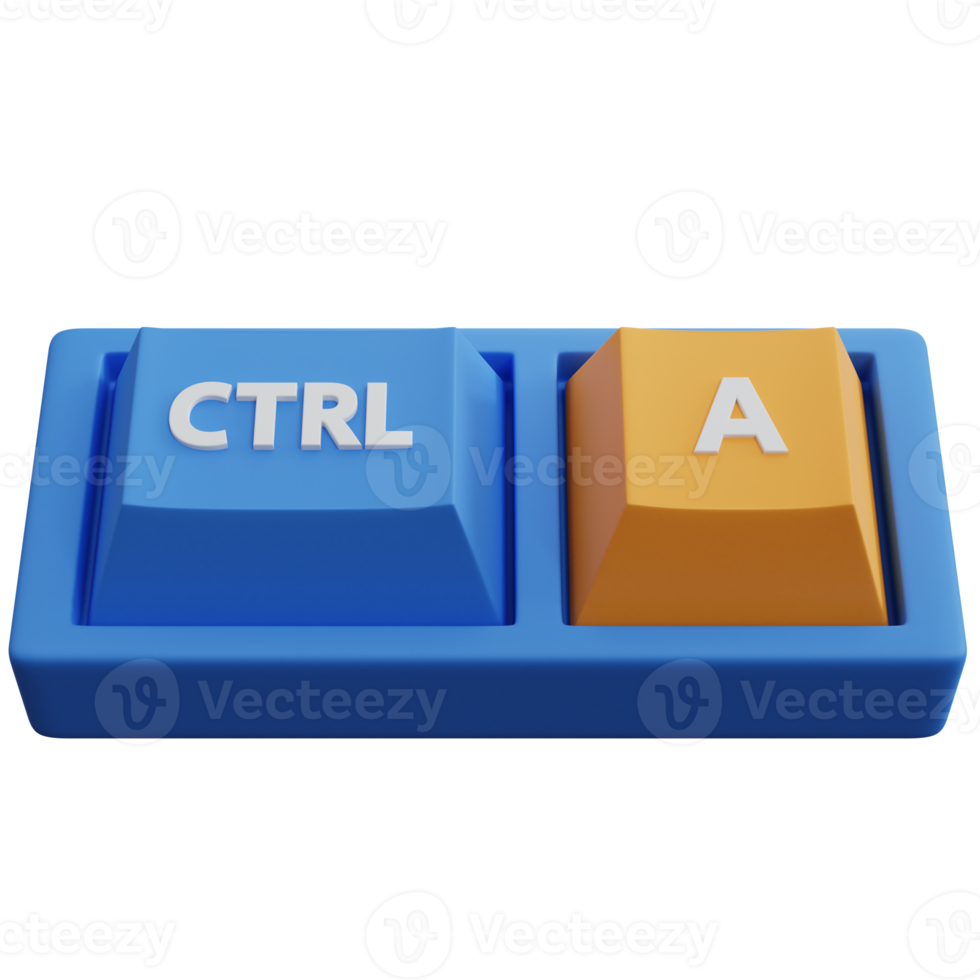 3d renderen ctrl en een toetsenbord sleutels geïsoleerd png