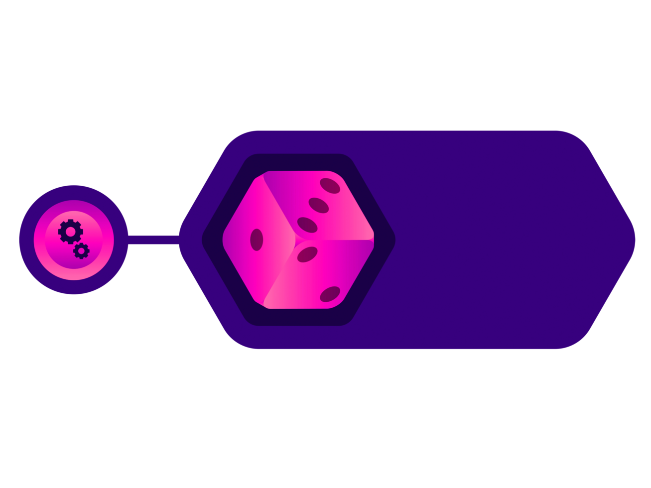 Purple bar space and dice for infographic element. png