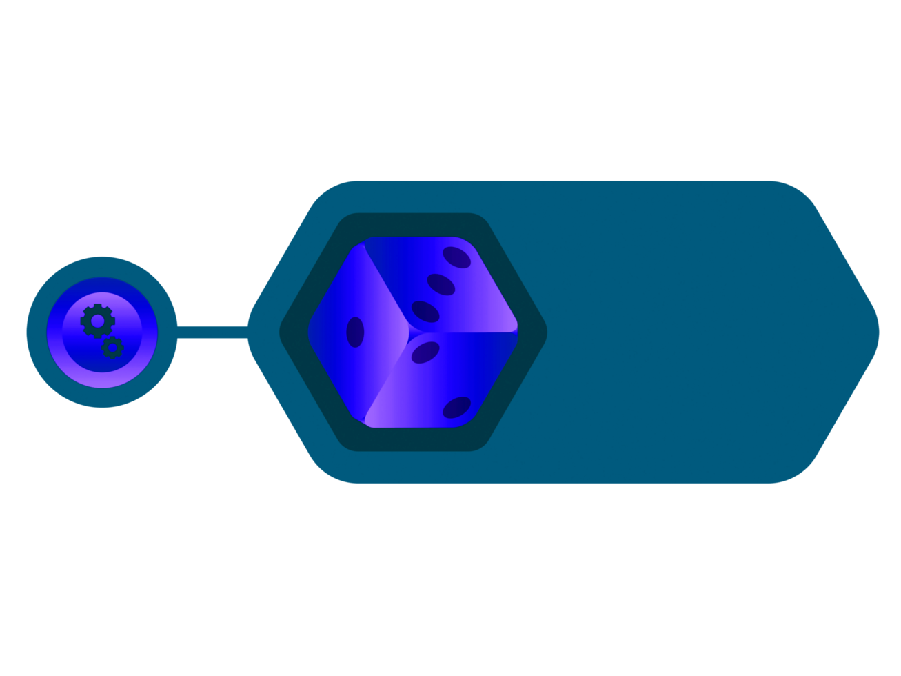 Blue bar space and dice for infographic element. png