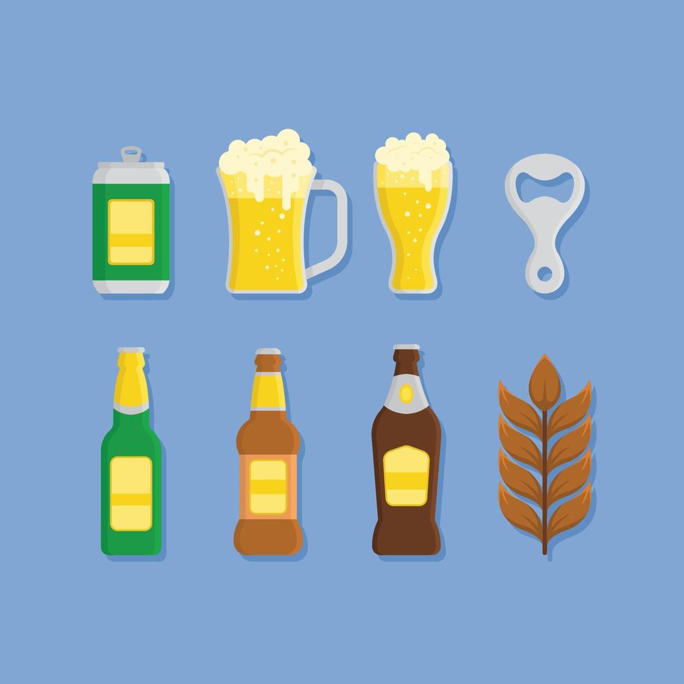 Set Of Beer Element Icons vector