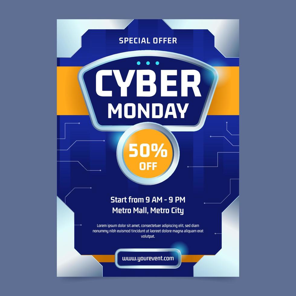 Modern Cyber Monday Poster Template vector