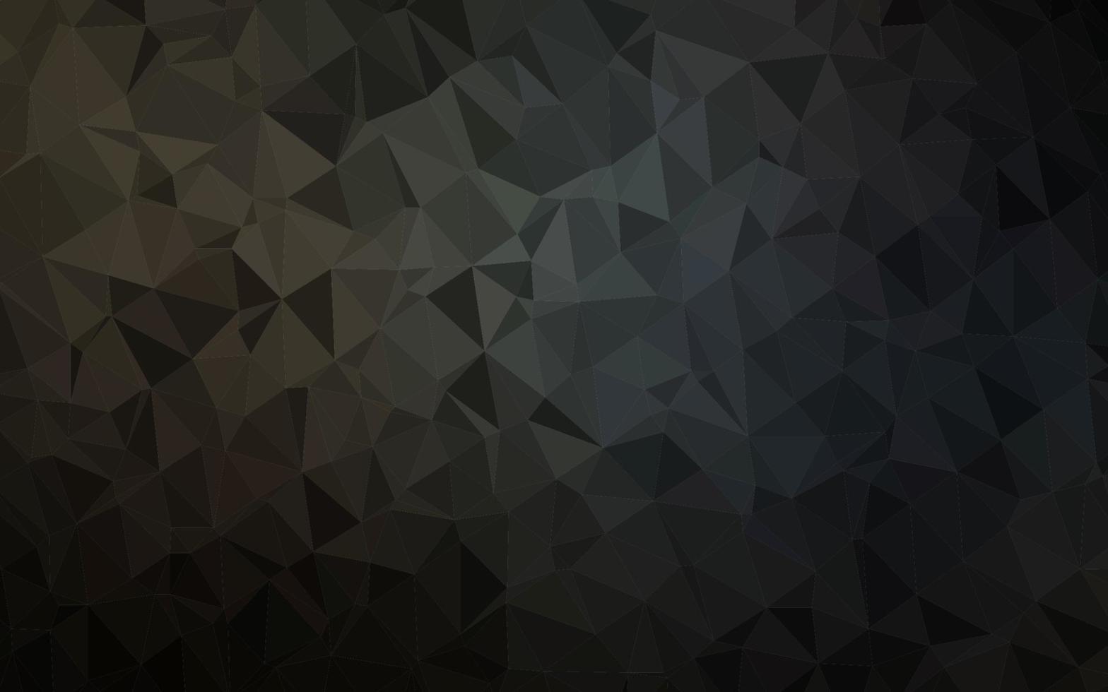 Dark Black vector shining triangular background.