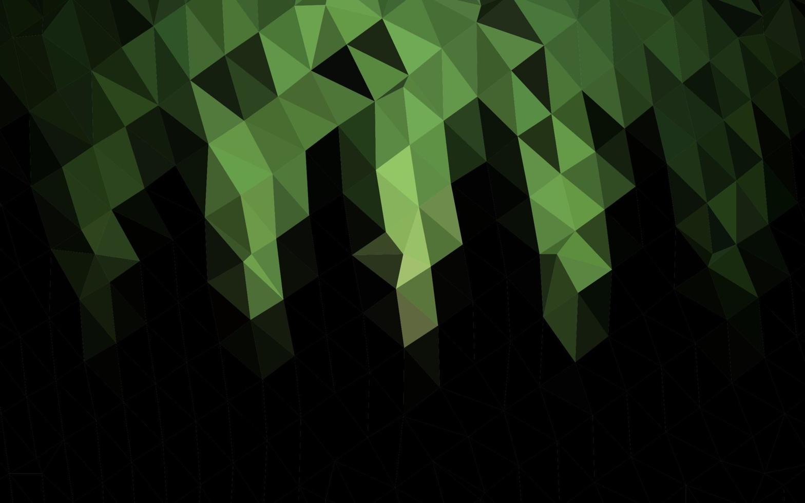 Dark Green vector low poly cover.