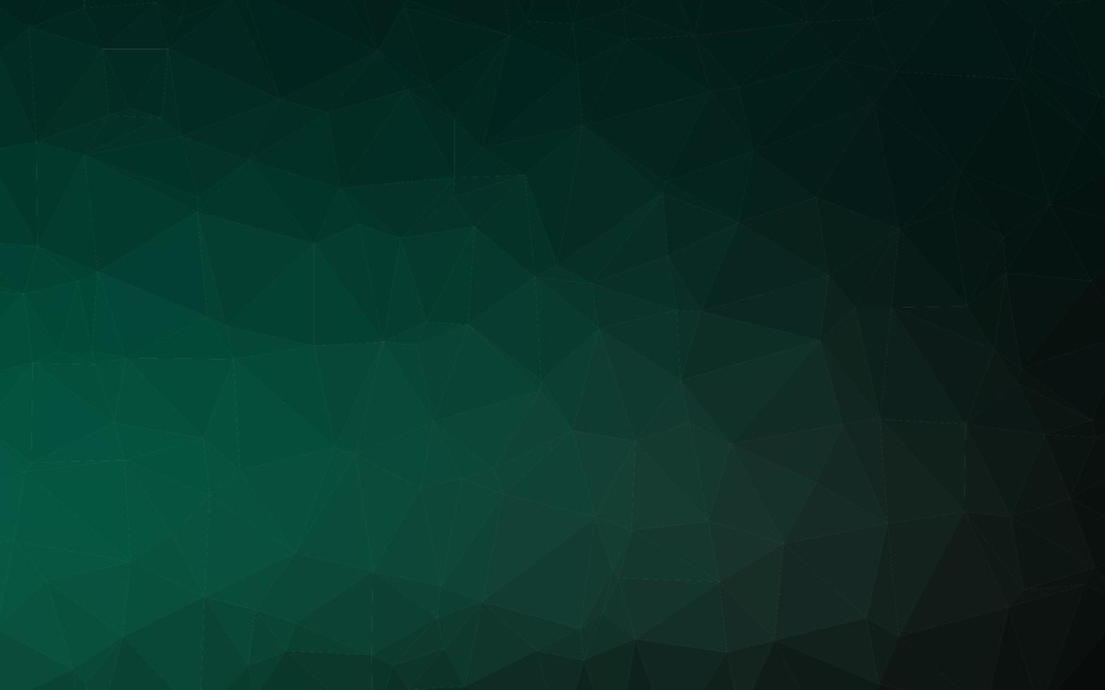 Dark Green vector polygonal background.