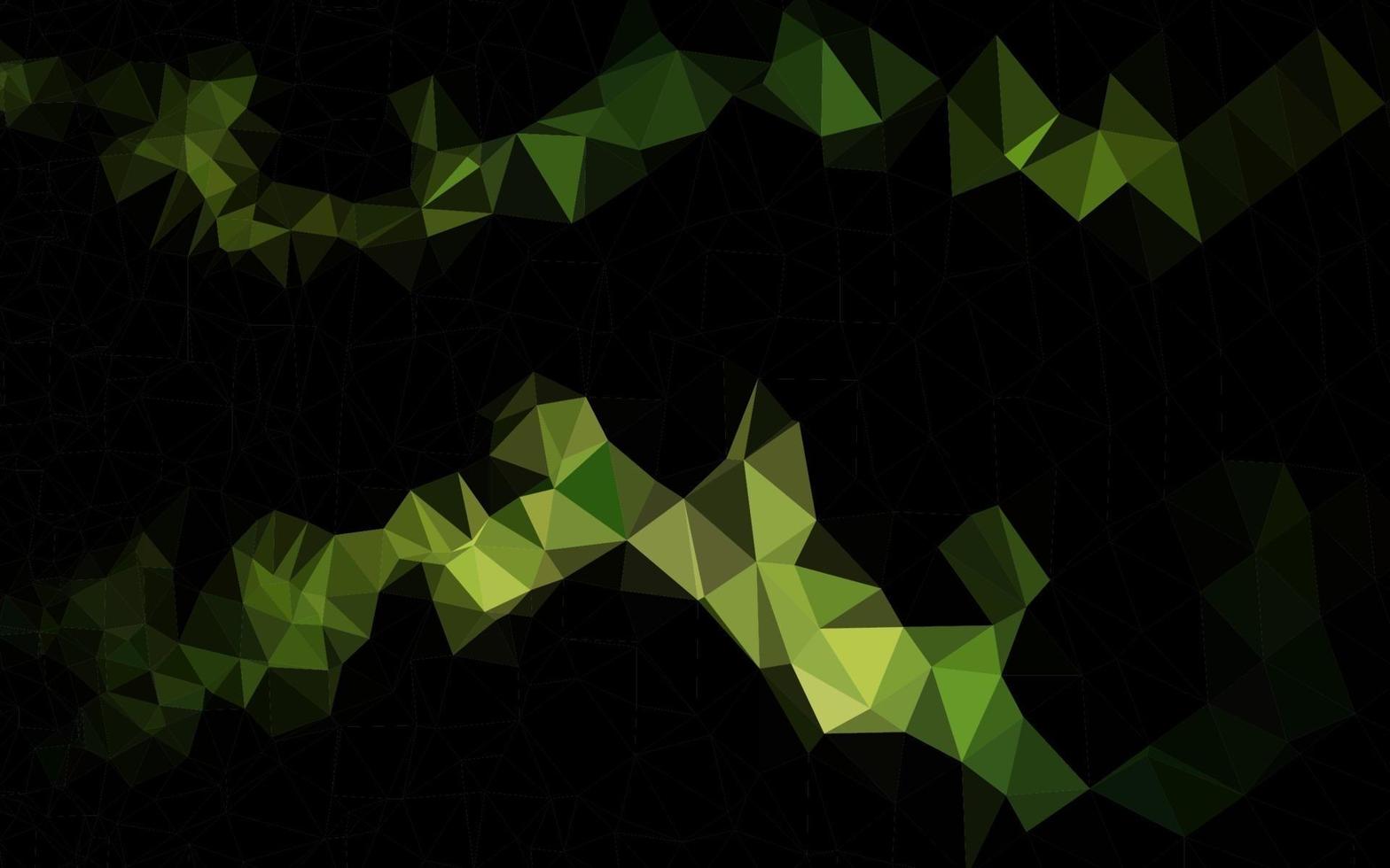 Dark Green vector polygon abstract background.