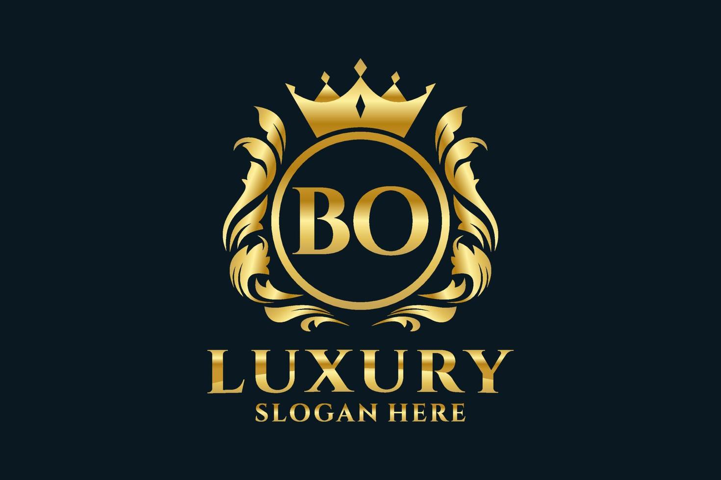 Initial BO Letter Royal Luxury Logo template in vector art for luxurious branding projects and other vector illustration.