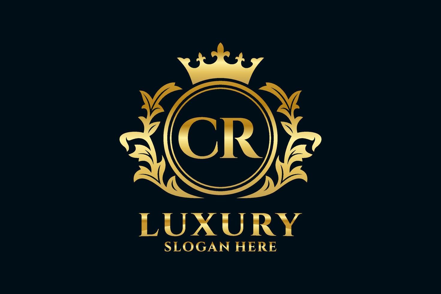 Initial CR Letter Royal Luxury Logo template in vector art for luxurious branding projects and other vector illustration.