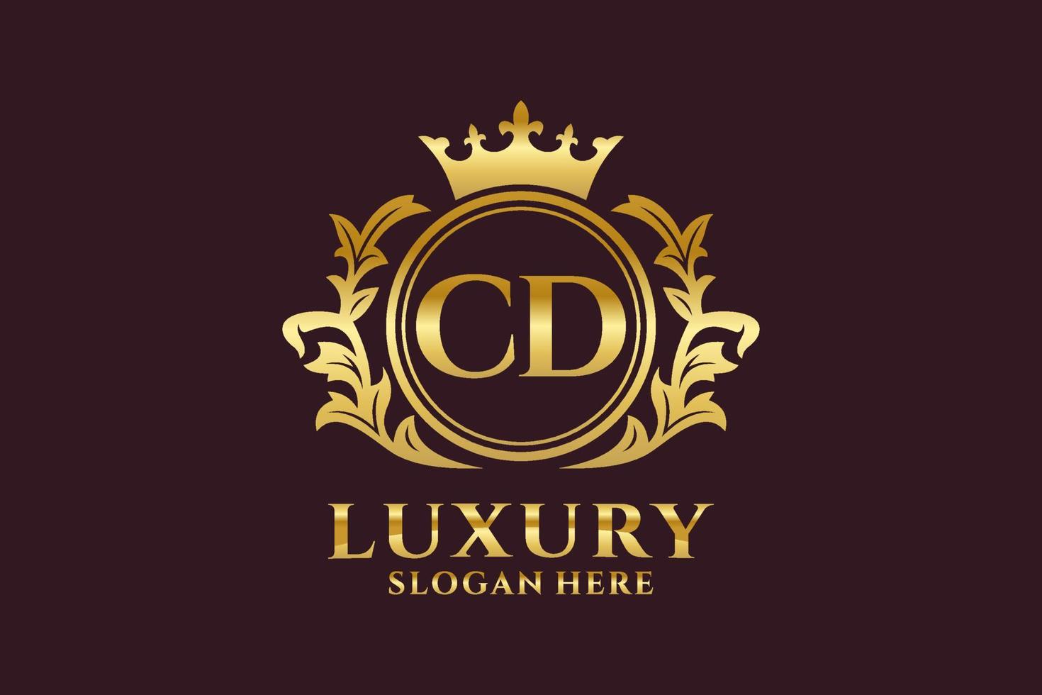 Initial CD Letter Royal Luxury Logo template in vector art for luxurious branding projects and other vector illustration.