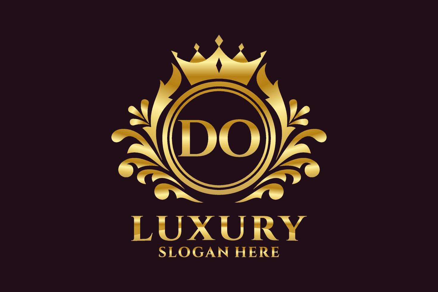 Initial DO Letter Royal Luxury Logo template in vector art for luxurious branding projects and other vector illustration.
