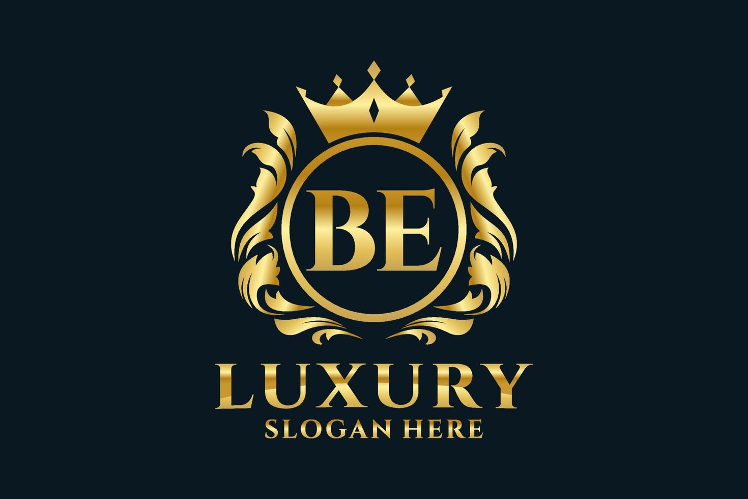 Initial BE Letter Royal Luxury Logo template in vector art for luxurious branding projects and other vector illustration.