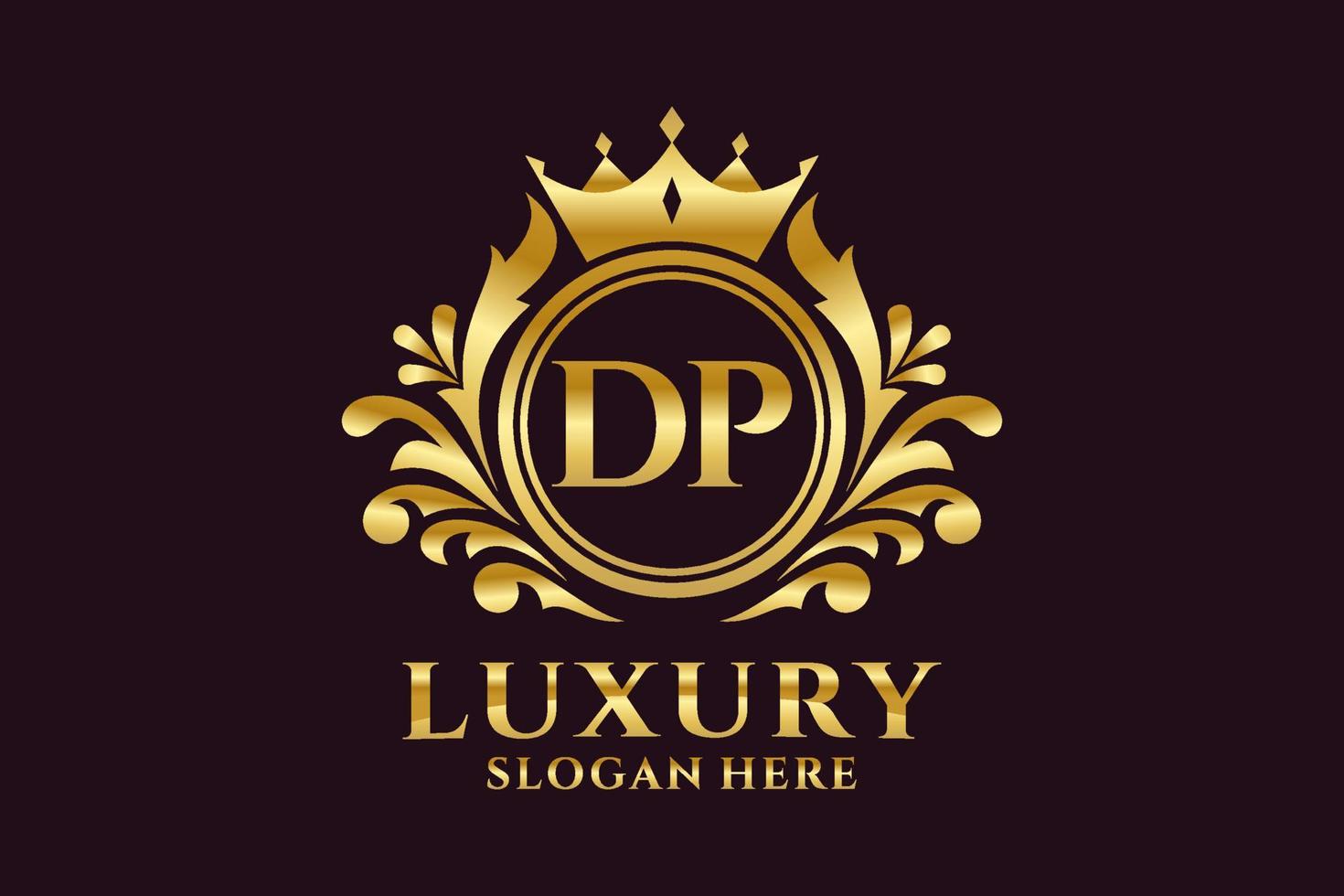 Initial DP Letter Royal Luxury Logo template in vector art for luxurious branding projects and other vector illustration.
