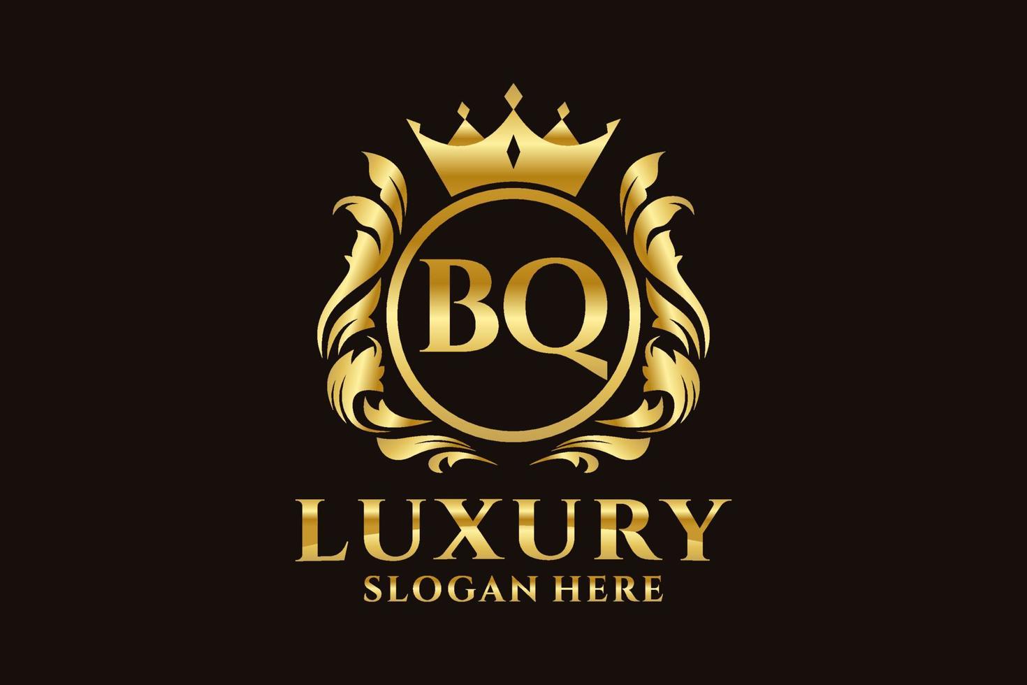 Initial BQ Letter Royal Luxury Logo template in vector art for luxurious branding projects and other vector illustration.