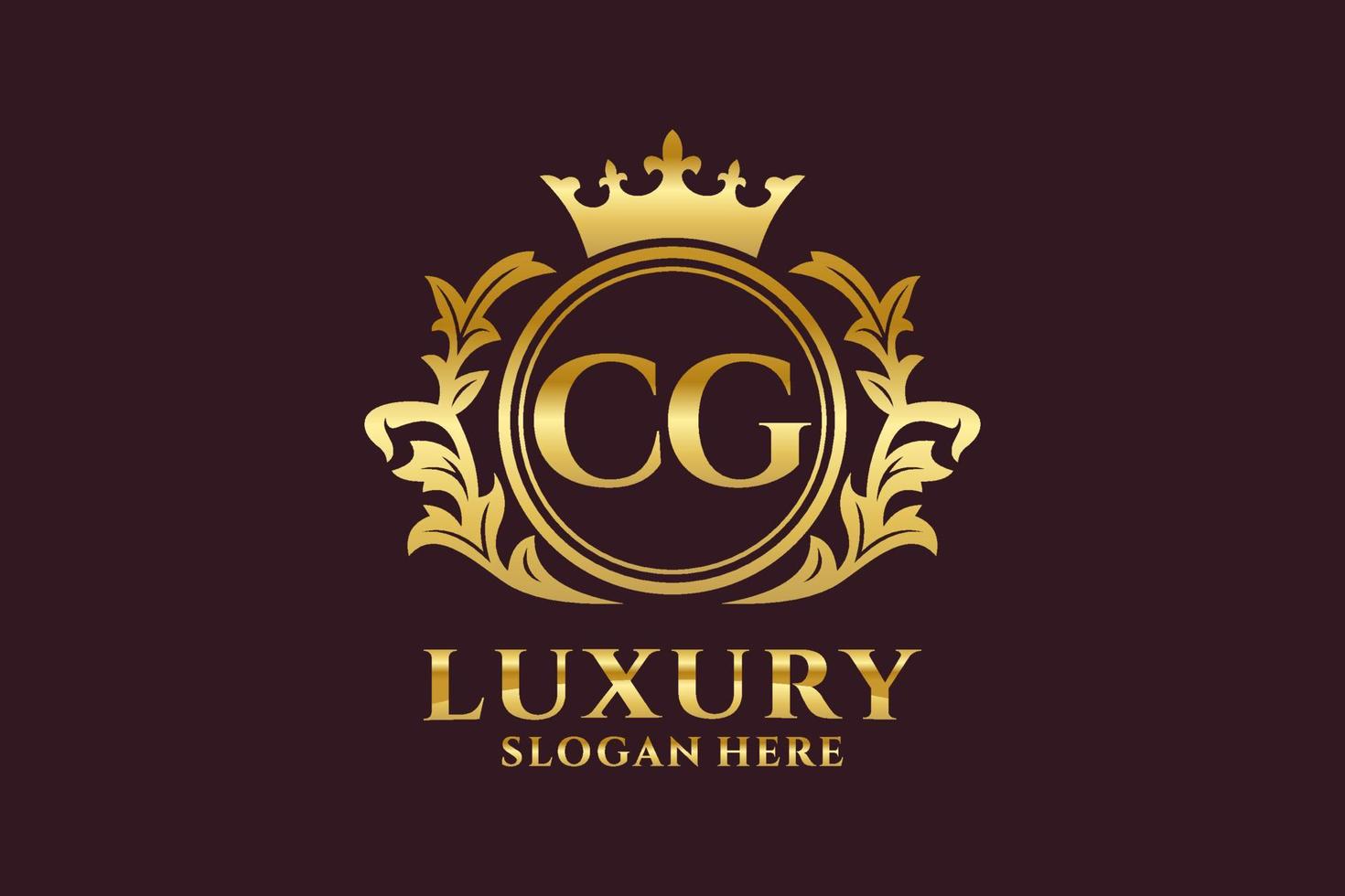 Initial CG Letter Royal Luxury Logo template in vector art for luxurious branding projects and other vector illustration.