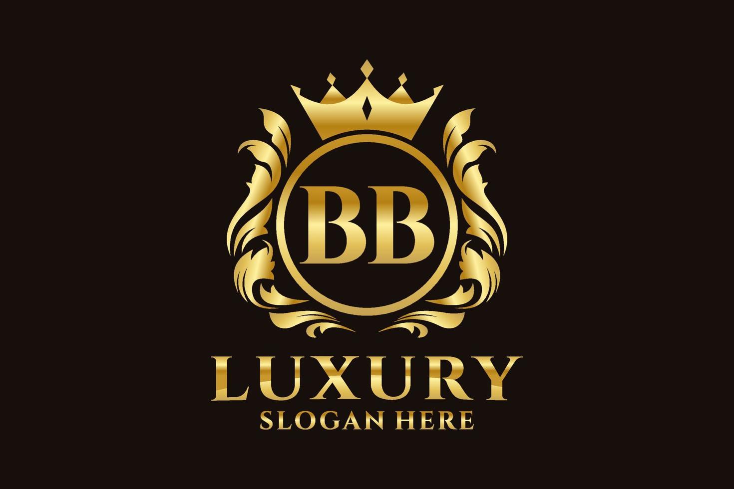 Initial BB Letter Royal Luxury Logo template in vector art for luxurious branding projects and other vector illustration.