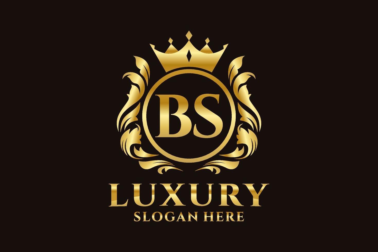 Initial BS Letter Royal Luxury Logo template in vector art for luxurious branding projects and other vector illustration.