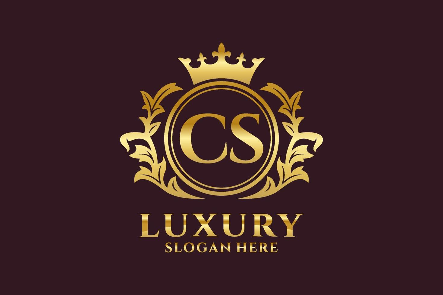 Initial CS Letter Royal Luxury Logo template in vector art for luxurious branding projects and other vector illustration.