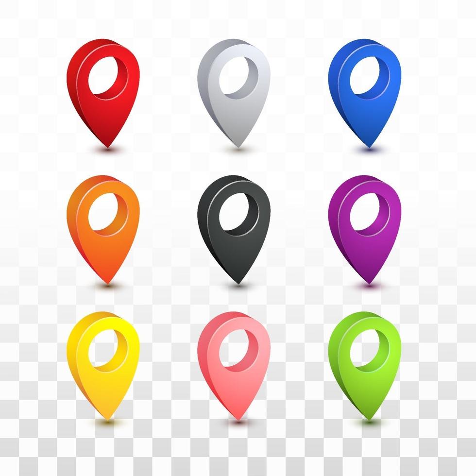 Pin Map 3D Collection Set vector