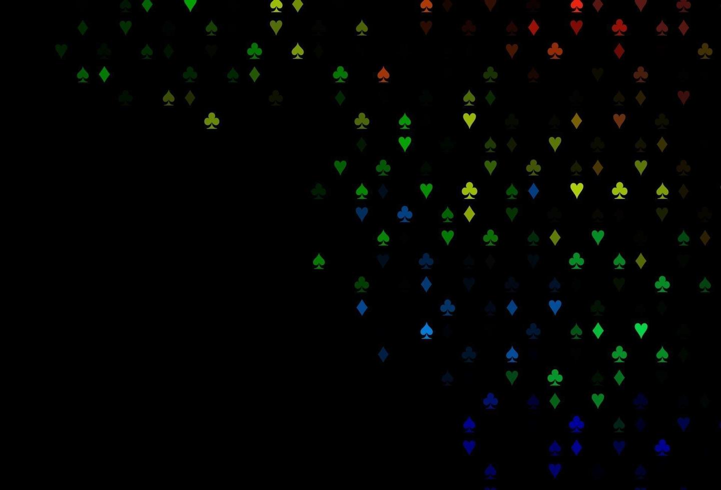 Dark Multicolor, Rainbow vector pattern with symbol of cards.