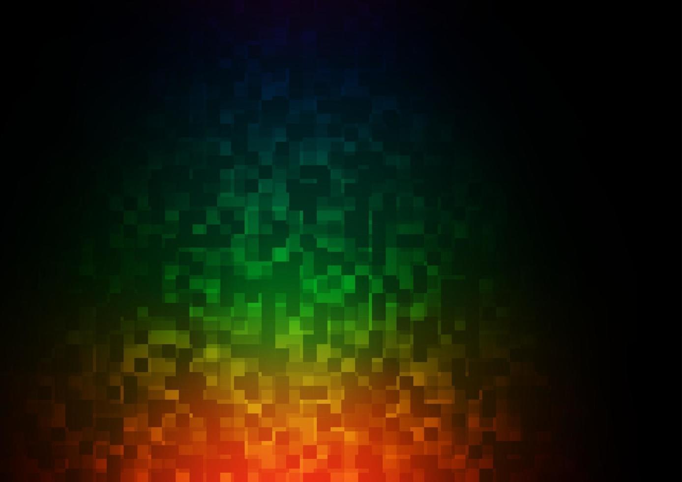 Fondo de vector de arco iris multicolor oscuro con rectángulos.