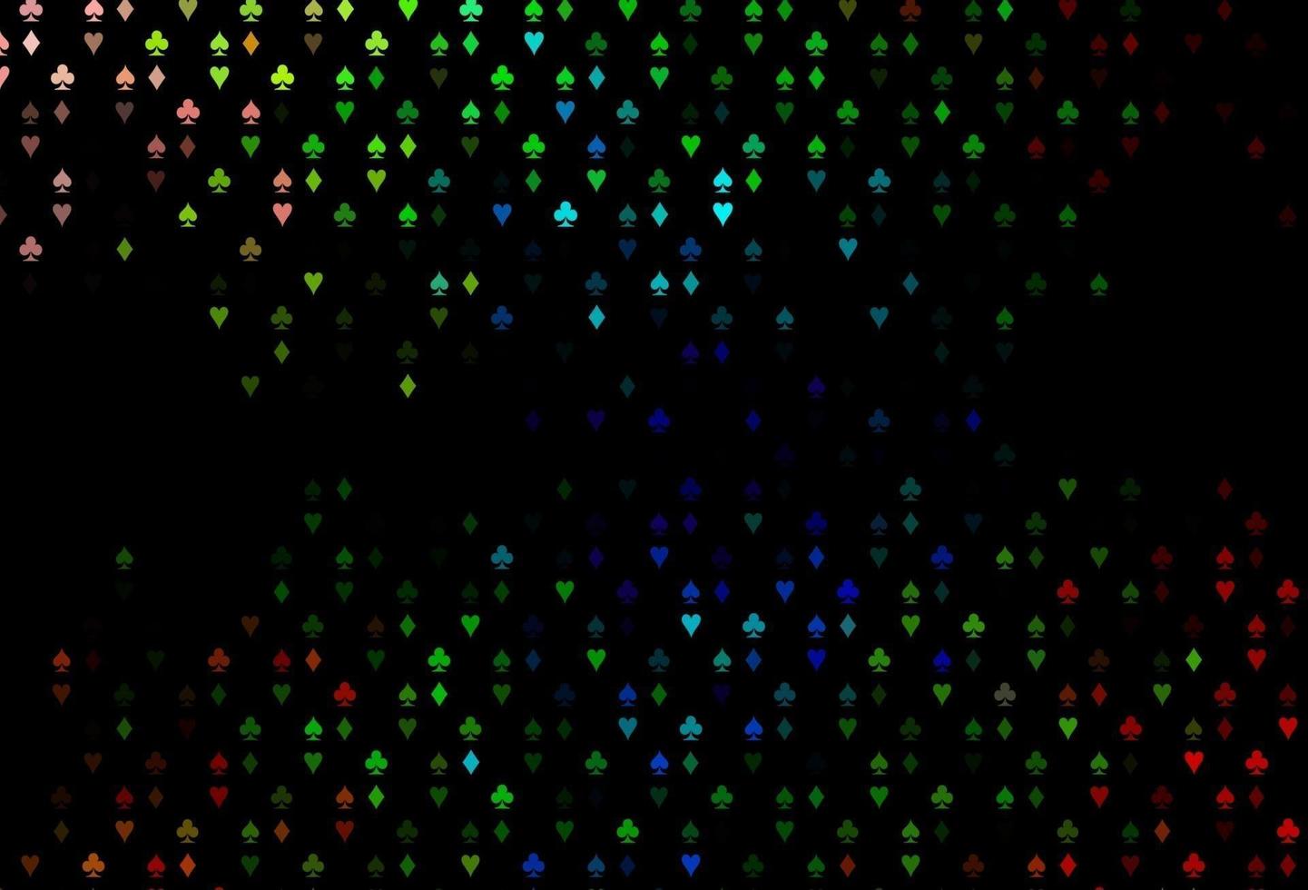 Dark Multicolor, Rainbow vector pattern with symbol of cards.