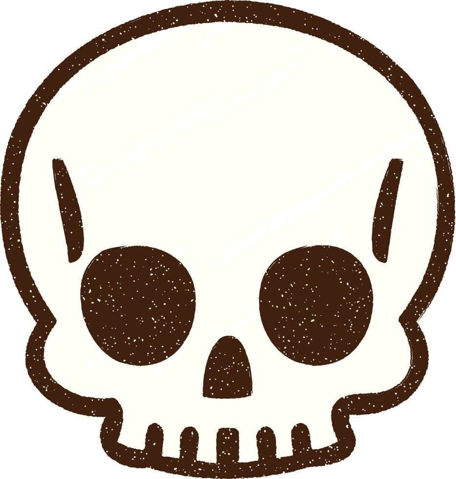 Spooky Skull Chalk Drawing vector