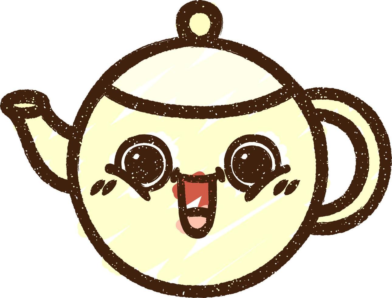 Happy Teapot Chalk Drawing vector
