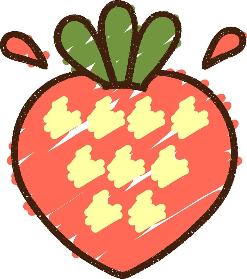 Strawberry Chalk Drawing vector