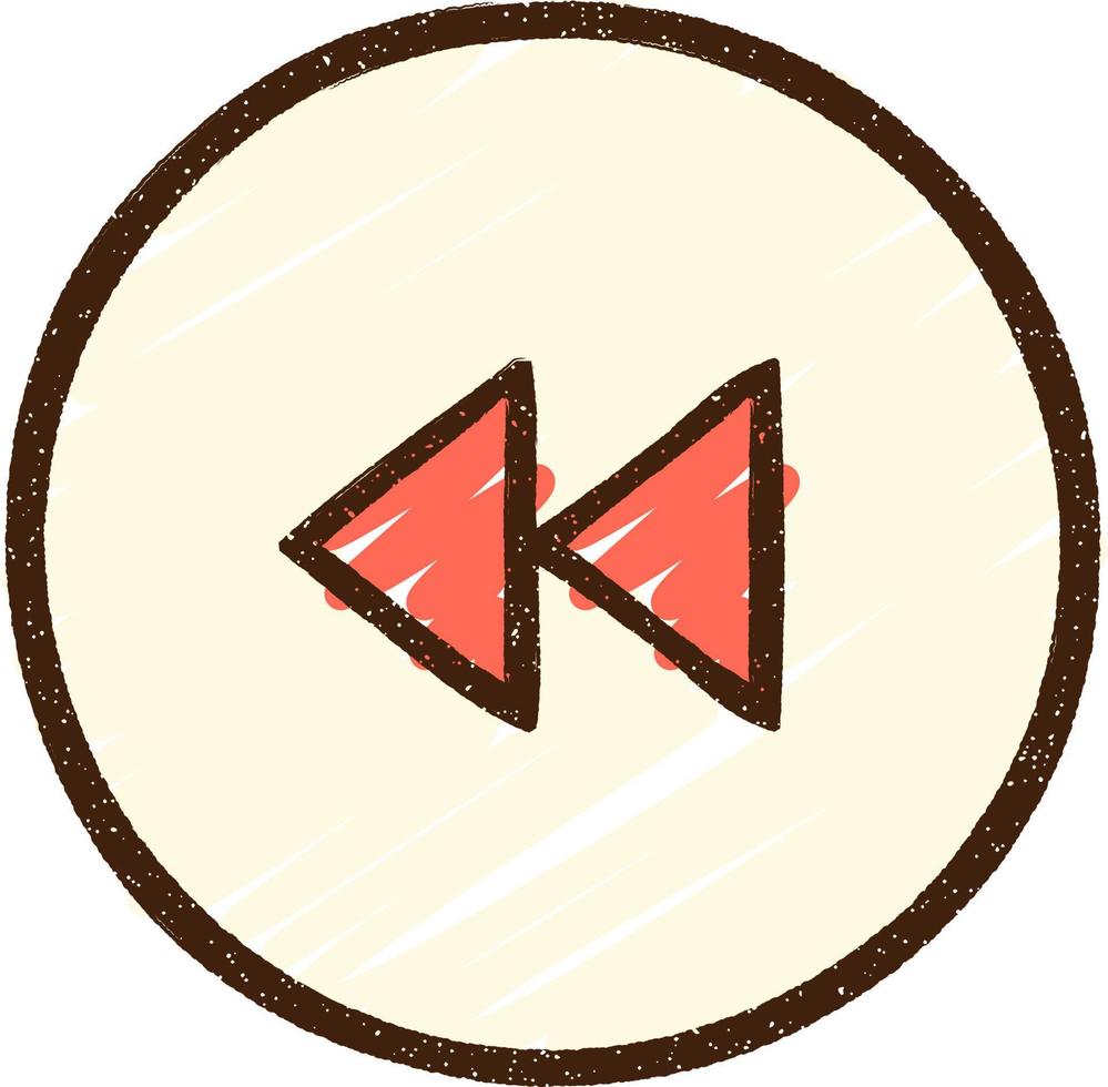Rewind Symbol Chalk Drawing vector