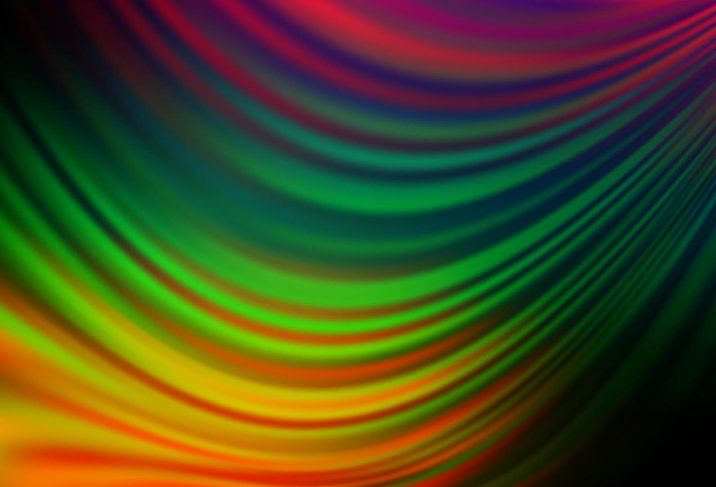 Dark Multicolor, Rainbow vector pattern with lines, ovals.