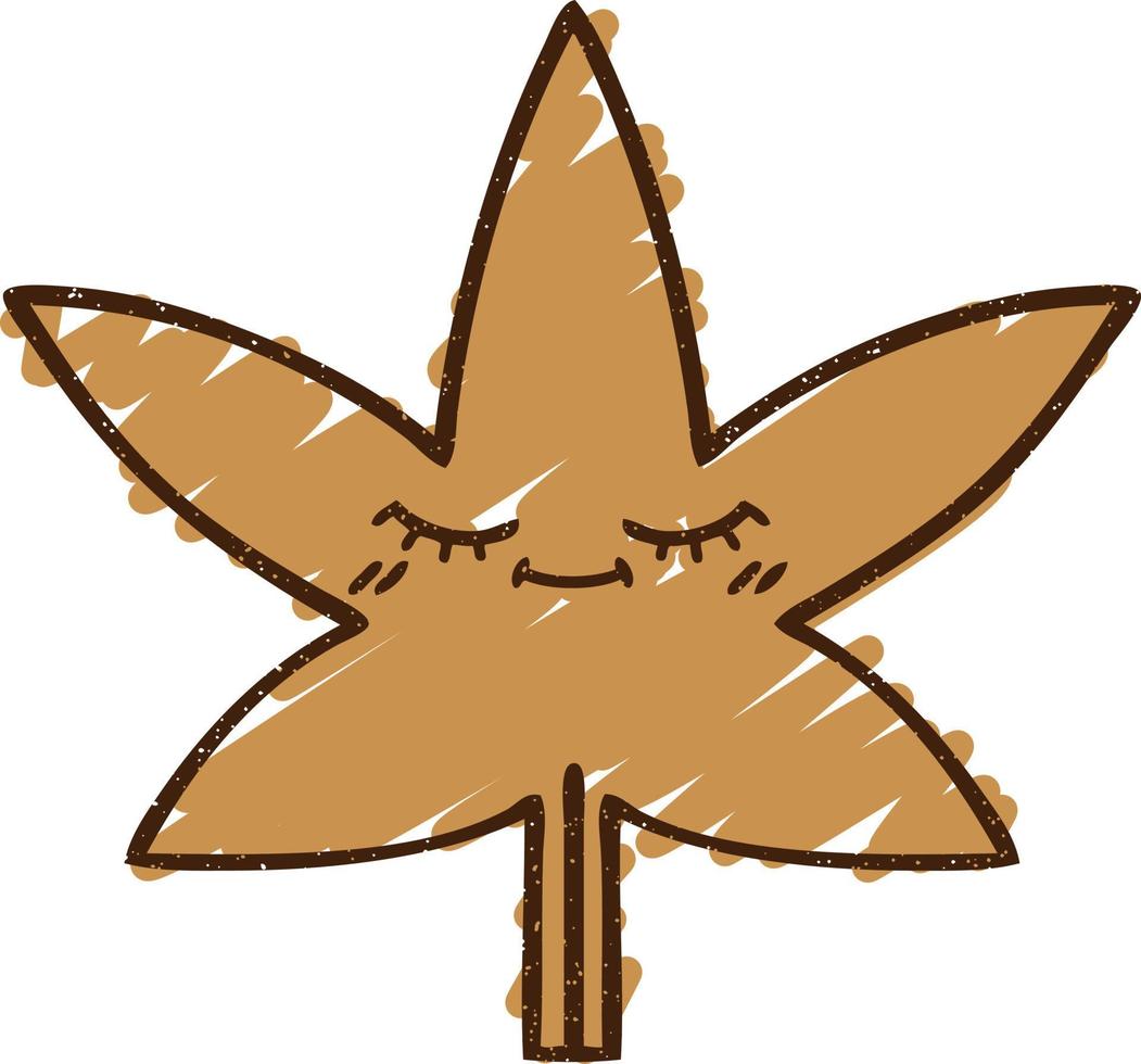 Autumn Leaf Chalk Drawing vector