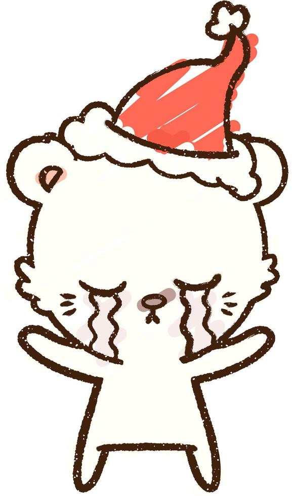 Sad Polar Bear Chalk Drawing vector