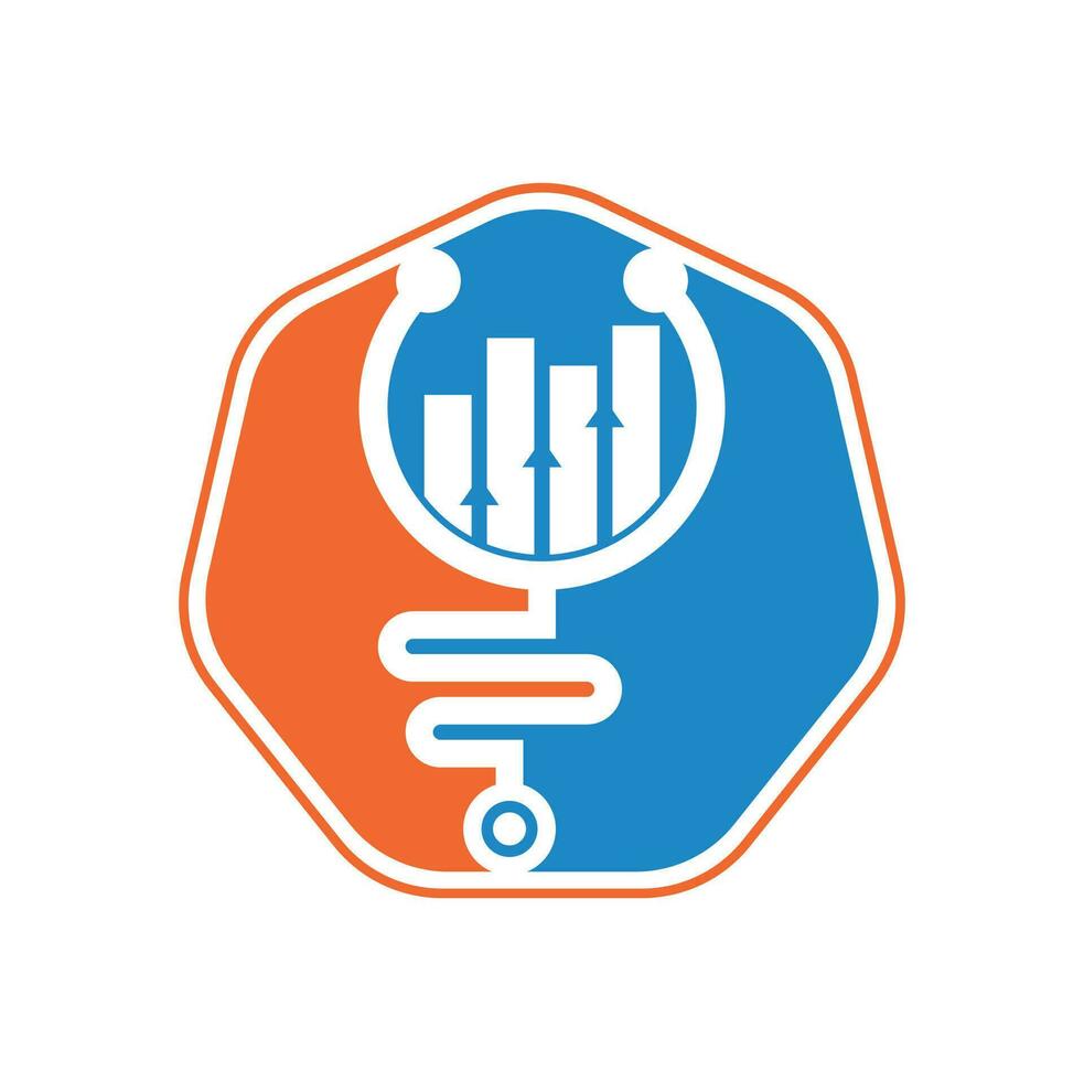 Stethoscope finance logo design icon vector. Nurse accounting logo. Medical pharmacy logo design template. vector