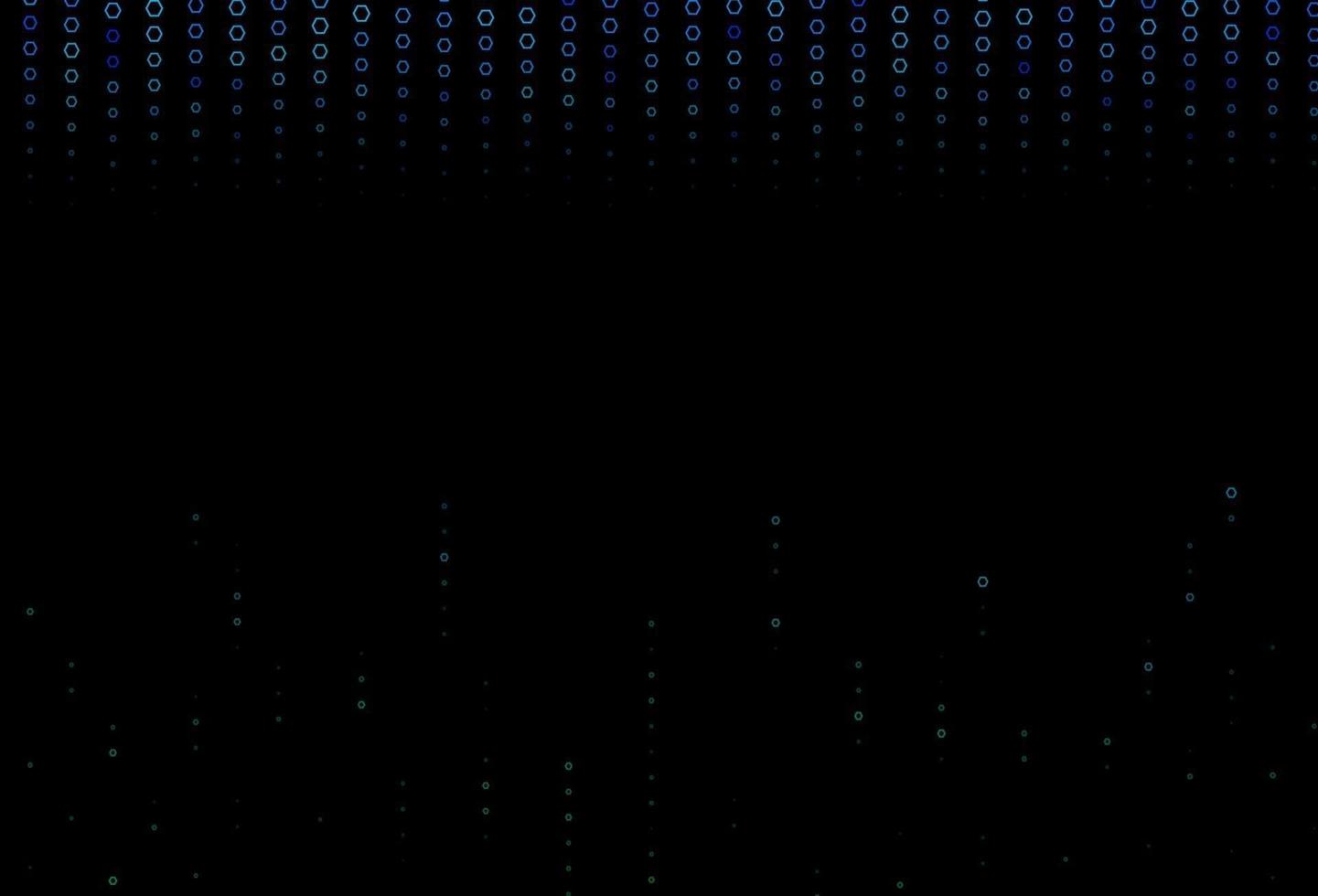 Dark Blue, Green vector pattern with colorful hexagons.